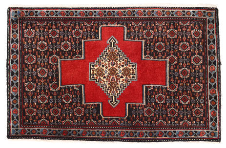 Håndknyttet. Opphav: Persia / Iran Persisk Senneh Teppe 53X83 Mørk Rød/Svart (Ull, Persia/Iran)
