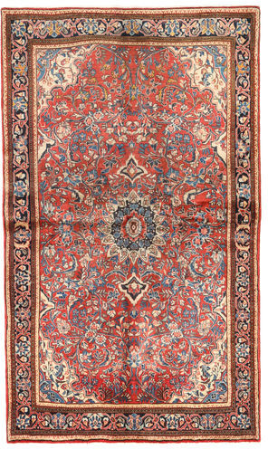 Håndknyttet. Opphav: Persia / Iran Persisk Sarough Teppe 130X222 Mørk Brun/Rust (Ull, Persia/Iran)