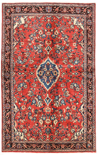 Håndknyttet. Opphav: Persia / Iran Håndknyttet Teppe Sarough 133X213 Mørk Rød/Rød (Ull, Persia/Iran)