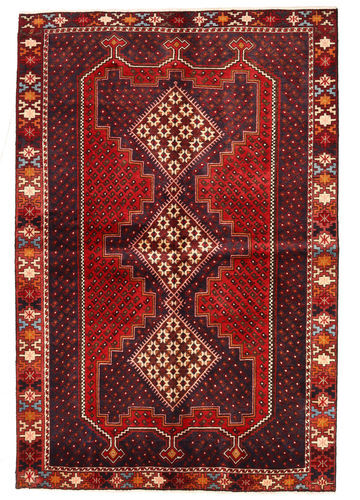 Håndknyttet. Opphav: Persia / Iran Ekte Teppe Afshar/Sirjan 152X225 Mørk Rød/Rust (Ull, Persia/Iran)