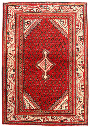 Håndknyttet. Opphav: Persia / Iran Ekte Teppe Sarough 108X159 Mørk Rød/Rust (Ull, Persia/Iran)