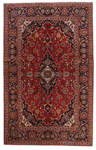Håndknyttet. Opphav: Persia / Iran Orientalsk Keshan Teppe 130X209 Mørk Rød/Mørk Brun (Ull, Persia/Iran)