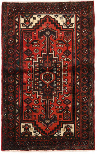 Håndknyttet. Opphav: Persia / Iran Orientalsk Nahavand Teppe 69X111 Mørk Brun/Mørk Rød (Ull, Persia/Iran)