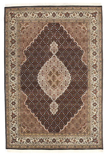 Håndknyttet. Opphav: India 164X240 Orientalsk Tabriz Royal Teppe Mørk Brun/Brun ( India)