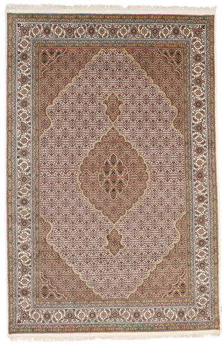 Håndknyttet. Opphav: India 196X298 Orientalsk Tabriz Royal Teppe Lys Grå/Brun ( India)