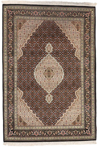 Håndknyttet. Opphav: India Tabriz Royal Teppe 140X205 Mørk Brun/Lys Grå ( India)