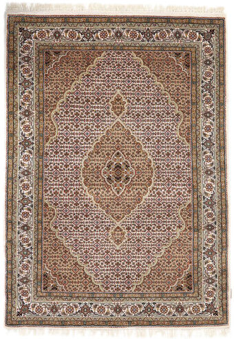 Håndknyttet. Opphav: India Tabriz Royal Teppe 141X200 Brun/Lys Grå ( India)