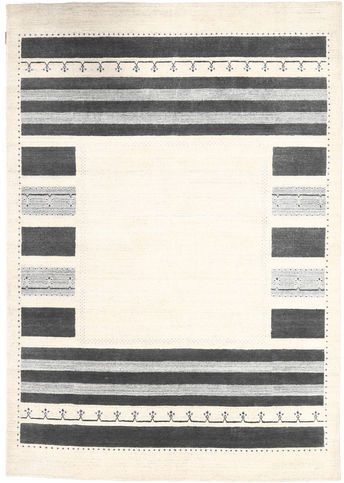 Håndknyttet. Opphav: India Loribaf Loom Teppe 163X234 Beige/Mørk Grå (Ull, India)