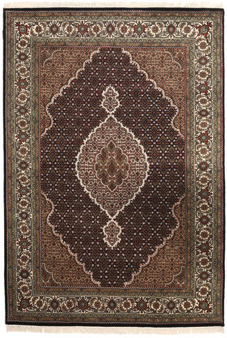 Håndknyttet. Opphav: India Tabriz Royal Teppe 167X240 Mørk Brun/Lys Grå ( India)