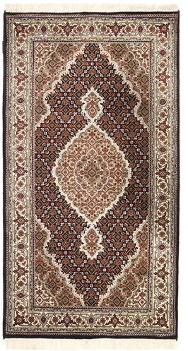 Håndknyttet. Opphav: India Orientalsk Tabriz Royal Teppe 92X170 Lysbrun/Mørk Brun ( India)