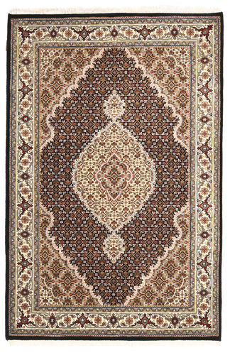 Håndknyttet. Opphav: India Tabriz Royal Teppe 123X185 Ekte Orientalsk Håndknyttet Mørk Brun/Lysbrun ( India)