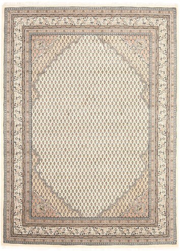 Håndknyttet. Opphav: India Mir Indisk Teppe 175X240 Ekte Orientalsk Håndknyttet Lys Grå/Beige (Ull, India)