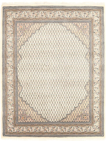 Håndknyttet. Opphav: India Mir Indisk Teppe 153X197 Ekte Orientalsk Håndknyttet Lys Grå/Beige (Ull, India)