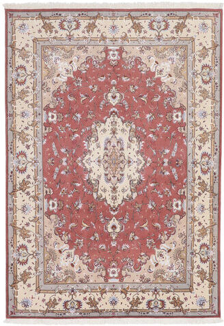 Håndknyttet. Opphav: Persia / Iran Ekte Teppe Tabriz 60 Raj Silkerenning 166X238 Hvit/Creme/Lys Grå (Ull/Silke, Persia/Iran)