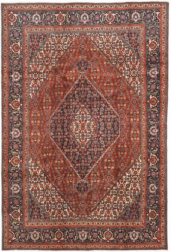 Håndknyttet. Opphav: Persia / Iran Tabriz Teppe 198X293 Mørk Brun/Mørk Rød (Ull, Persia/Iran)