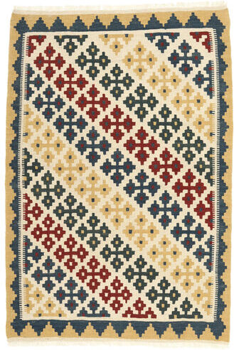 Håndknyttet. Opphav: Persia / Iran Håndvevd Teppe Kelim 103X151 Beige/Mørk Grå (Ull, Persia/Iran)