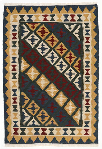 Håndknyttet. Opphav: Persia / Iran 107X157 Kelim Teppe Ekte Orientalsk Håndvevd Svart/Beige (Ull, Persia/Iran)