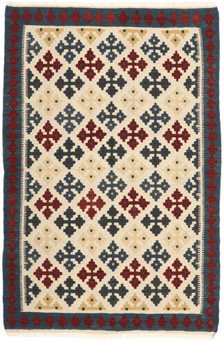 Håndknyttet. Opphav: Persia / Iran 98X152 Kelim Teppe Ekte Orientalsk Håndvevd Mørk Lilla/Beige (Ull, Persia/Iran)