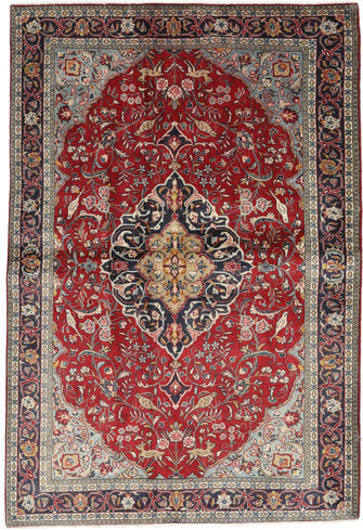 Håndknyttet. Opphav: Persia / Iran Persisk Sarough Teppe 134X205 Mørk Rød/Mørk Brun (Ull, Persia/Iran)