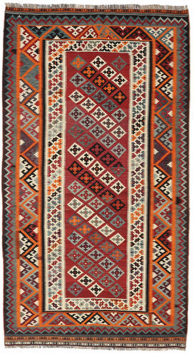 Håndknyttet. Opphav: Persia / Iran Kelim Vintage Teppe 155X281 Ekte Orientalsk Håndvevd Mørk Rød/Mørk Brun (Ull, Persia/Iran)