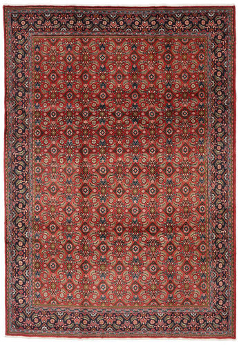 Håndknyttet. Opphav: Persia / Iran Ekte Teppe Mahal 219X313 Mørk Rød/Mørk Brun (Ull, Persia/Iran)