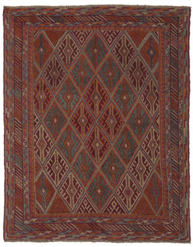 Håndknyttet. Opphav: Afghanistan Orientalsk Kelim Golbarjasta Teppe 143X183 Svart/Mørk Brun (Ull, Afghanistan)