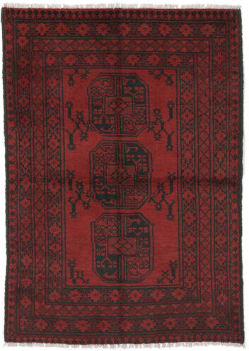 Håndknyttet. Opphav: Afghanistan Orientalsk Afghan Teppe 98X142 Svart/Mørk Rød (Ull, Afghanistan)