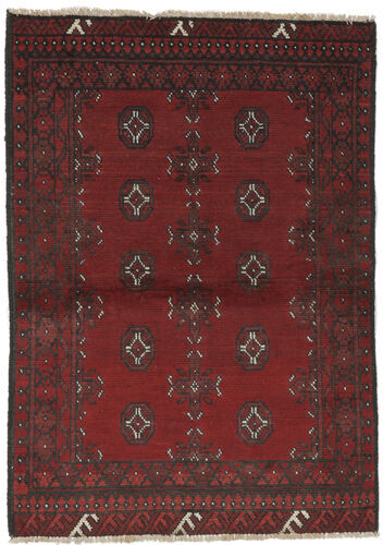 Håndknyttet. Opphav: Afghanistan Orientalsk Afghan Teppe 96X138 Svart/Mørk Brun (Ull, Afghanistan)