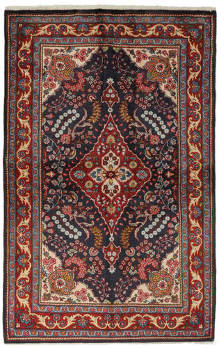 Håndknyttet. Opphav: Persia / Iran Ekte Teppe Golpayegan 134X209 Svart/Mørk Brun (Ull, Persia/Iran)