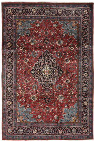 Håndknyttet. Opphav: Persia / Iran Ekte Teppe Mahal 206X318 Svart/Mørk Brun (Ull, Persia/Iran)