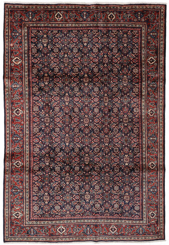 Håndknyttet. Opphav: Persia / Iran Ekte Teppe Mahal 205X302 Svart/Mørk Brun (Ull, Persia/Iran)