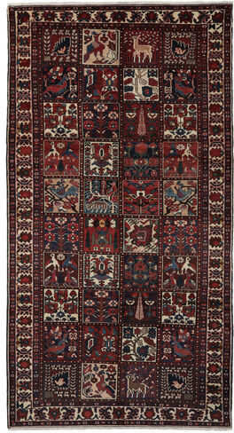 Håndknyttet. Opphav: Persia / Iran 160X305 Orientalsk Bakhtiar Teppe Teppeløpere Svart/Mørk Brun (Ull, Persia/Iran)