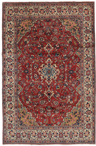 Håndknyttet. Opphav: Persia / Iran Mahal Teppe 207X319 Mørk Brun/Svart (Ull, Persia/Iran)