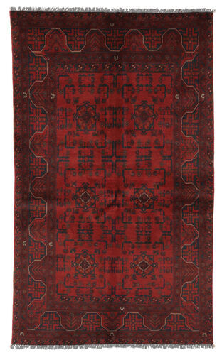 Håndknyttet. Opphav: Afghanistan 123X204 Orientalsk Afghan Khal Mohammadi Teppe Svart/Mørk Rød (Ull, Afghanistan)