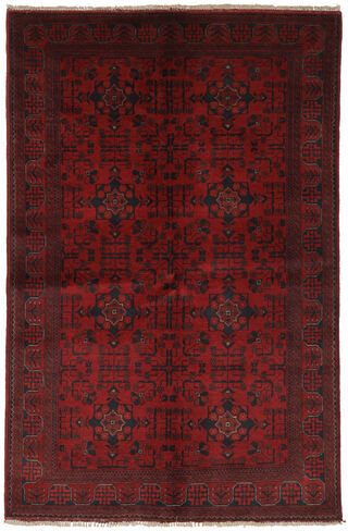 Håndknyttet. Opphav: Afghanistan Orientalsk Afghan Khal Mohammadi Teppe 129X201 Svart/Beige (Ull, Afghanistan)