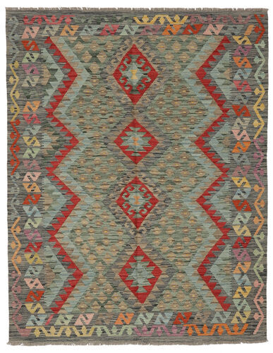 Håndknyttet. Opphav: Afghanistan Orientalsk Kelim Afghan Old Style Teppe 154X198 Mørk Grønn/Mørk Rød (Ull, Afghanistan)