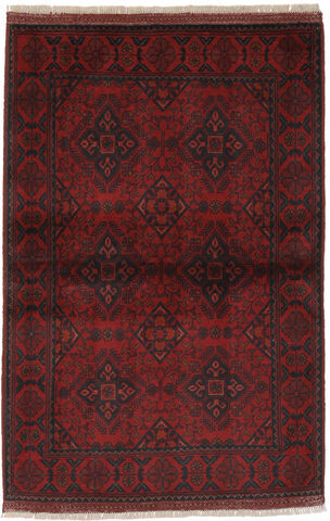 Håndknyttet. Opphav: Afghanistan Ekte Teppe Afghan Khal Mohammadi 98X148 Svart/Beige (Ull, Afghanistan)