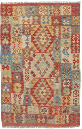 Håndknyttet. Opphav: Afghanistan 100X150 Orientalsk Kelim Afghan Old Style Teppe Mørk Brun/Beige (Ull, Afghanistan)