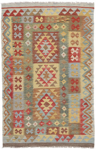 Håndknyttet. Opphav: Afghanistan Kelim Afghan Old Style Teppe 100X150 Mørk Brun/Brun (Ull, Afghanistan)