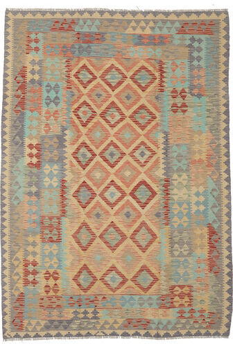 Håndknyttet. Opphav: Afghanistan Håndvevd Teppe Kelim Afghan Old Style 175X253 Mørk Brun/Brun (Ull, Afghanistan)