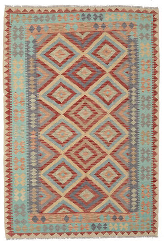 Håndknyttet. Opphav: Afghanistan 170X245 Kelim Afghan Old Style Teppe Ekte Orientalsk Håndvevd Mørk Brun/Beige (Ull, Afghanistan)