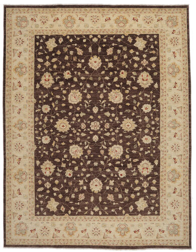 Håndknyttet. Opphav: Afghanistan Ziegler Teppe 273X352 Ekte Orientalsk Håndknyttet Svart/Brun/Beige Stort (Ull, Afghanistan)