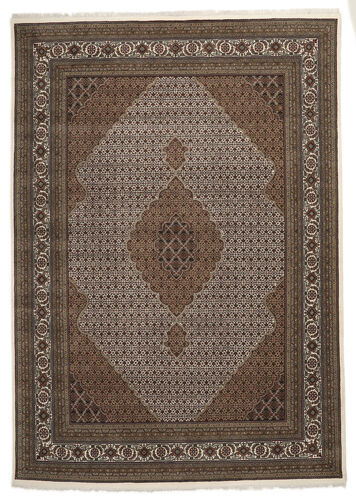 Håndknyttet. Opphav: India Tabriz Royal Teppe 298X417 Ekte Orientalsk Håndknyttet Mørk Brun/Svart Stort ( India)