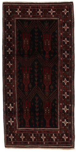 Håndknyttet. Opphav: Persia / Iran 144X285 Orientalsk Beluch Teppe Svart/Beige (Ull, Persia/Iran)