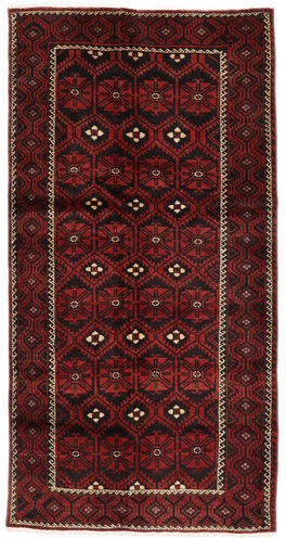 Håndknyttet. Opphav: Persia / Iran Orientalsk Beluch Teppe 135X265 Svart/Mørk Brun (Ull, Persia/Iran)