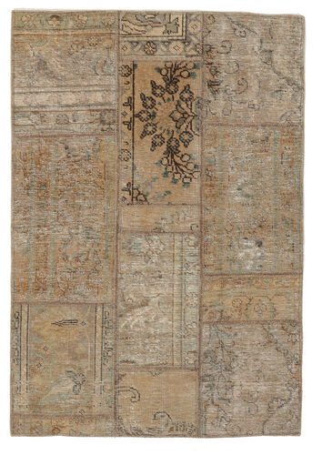 Håndknyttet. Opphav: Persia / Iran Ekte Teppe Patchwork - Persien/Iran 104X153 Mørk Brun/Brun (Ull, Persia/Iran)