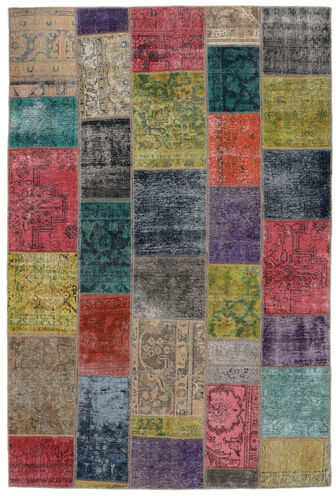 Håndknyttet. Opphav: Persia / Iran Håndknyttet Teppe Patchwork - Persien/Iran 163X242 Mørk Brun/Svart (Ull, Persia/Iran)