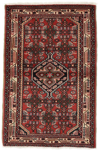 Håndknyttet. Opphav: Persia / Iran Ekte Teppe Asadabad 66X100 Svart/Mørk Brun (Ull, Persia/Iran)