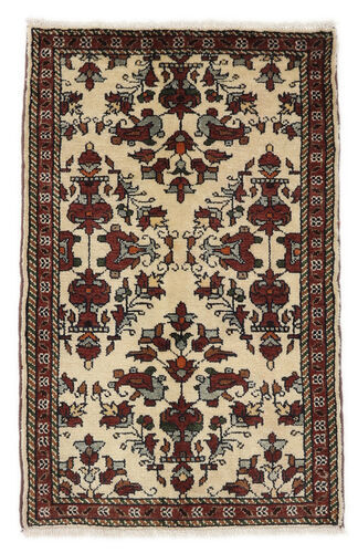 Håndknyttet. Opphav: Persia / Iran Ekte Teppe Asadabad 62X96 Svart/Beige (Ull, Persia/Iran)