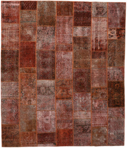 Håndknyttet. Opphav: Persia / Iran Ekte Teppe Patchwork - Persien/Iran 256X300 Mørk Brun/Svart Stort (Ull, Persia/Iran)